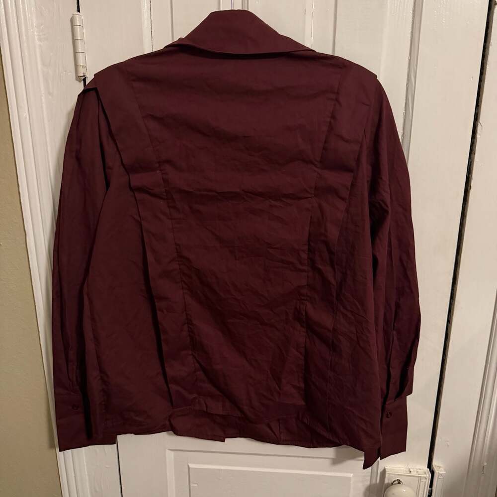 Commense Oversized Button Down Shirt Burgundy Med… - image 4